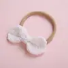Venda quente europeia e americana 8*4cm bordado à máquina em renda algodão puro laço faixa de cabelo para bebê super macio sem costura acessórios de cabelo para menina
