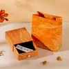 Caja de Joyería Tipo Cajón Estilo Canal Asa de Perla Textura Estéreo Pendientes Collar Anillo Caja Deslizante Caja de Joyería