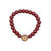 Pulsera de Cinabrio Shangui Huaxian para Hombres y Mujeres, Joyería de Cuentas de la Fortuna de Piedra Natal, Cuentas Redondas, Pulsera de Cuentas Rojas de Arena Dorada Púrpura