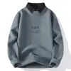 Venda quente transfronteiriça fábrica direta inverno novo grosso falso duas peças gola de camisa suéter suéter suéter suéter masculino