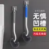 Cepillo para inodoro para áreas difíciles de alcanzar del baño, cepillo de limpieza doméstico para inodoro, cepillo de limpieza de mango largo montado en la pared, tipo duradero montado en la pared