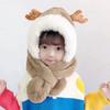 Sombrero bufanda integrado para bebé otoño e invierno protección de orejas para bebé más terciopelo invierno niños y niñas súper lindo súper lindo