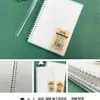 Cuaderno de hojas sueltas engrosado, cuaderno de espiral para estudiantes, cuaderno simple rayado, bloc de notas cuadriculado translúcido esmerilado
