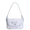 Bolso de Hombro Nuevo de Primavera 2026 Rosa con Lazo Bajo el Brazo, Aspecto de Alta Gama, Estampado de Nicho de Moda, Estilo Dulce Japonés