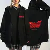 Sudadera con capucha y cremallera unisex Bts Estampado de Ballena Corazón Moderno Cardigan Holgado Transfronterizo Rosa