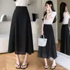 Saia Midi Nova Outono 2026 Vintage Chiffon Estampada Poá Cintura Alta Linha A Cauda de Peixe