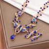 Europa transfronteriza y Estados Unidos Amazon Novia Rhinestone Cristal Collar Pendientes Traje Damas Vestido de Baile Fabricantes al por mayor