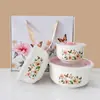 Juego de Tres Piezas de Recipiente Cerámico para Conservar Frescura Regalo de Apertura Fiambrera Sellada para el Hogar Regalo Juego de Cajas de Regalo de Porcelana Regalo Pequeño