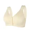 Ropa interior para mujer de nuevo estilo, con botones frontales brillantes, sujetador tipo chaleco de algodón fino y suave para mujeres de mediana edad y mayores, sin aros, talla grande