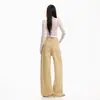 Jeans de pierna ancha para mujer transfronterizos, estilo retro americano, algodón, hasta el suelo, color avena, extralargos con etiquetas