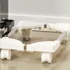 Soporte móvil para torre de computadora de escritorio, base de caja simple para uso doméstico con ruedas, estante de almacenamiento ajustable en altura