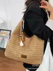 Bolso Tejido de Paja para Vacaciones en la Playa de Verano para Mujer 2026 Nuevo Bolso de Hombro para el Trabajo Bolso Tote Tejido Bolso Cubo