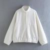 Uniforme de Béisbol de Cuello Alto para Primavera y Otoño 2023 Ropa Europea y Americana Estilo Urbano Casual Color Sólido Chaqueta Holgada Suave de Lana