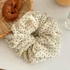 Goma para el pelo scrunchie de malla con lunares, estilo minimalista francés, novedad 2026, para mujer, versátil para ir al trabajo, no aprieta el pelo