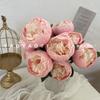 10 cabezas de ramos de peonías de flores artificiales envueltas en peonía central peonía occidental adornos florales para mesa de comedor en casa pared de flores para boda flores falsas