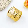 Anel de Guardanapo Dourado Simples Ondulado Fechado Oco Cilíndrico Novo Mais Vendido Transfronteiriço Fabricante de Anel de Guardanapo Atacado