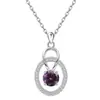 Collar Transfronterizo Europeo y Americano de Plata de Ley S925 con Doce Piedras de Nacimiento para Mujer, Cadena de Clavícula Versátil con Colgante de Diseño de Nicho para Amazon