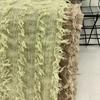 Tejido de Punto con Textura Arrugada de Burbuja Difusa con Borlas para Ropa, Camiseta, Top, Vestido, Tela de Moda