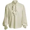Ropa Nueva Estilo Primavera y Otoño 2026 Camisa Gótica Medieval para Hombre Capa Interior para Mujer Top de Color Sólido Manga Larga Ropa de Comercio Exterior