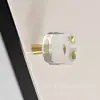 Manija Negra Cuadrada de Vidrio Redonda Cajón de Mesita de Noche Manija de Armario Estilo Minimalista Moderno Baño Estilo de Lujo Ligero