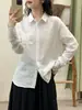 Primavera e Outono de 2026 Artística e Fresca Casual Solta de Algodão Versátil Camisa Manga Longa com Punhos de Renda Camisa Básica