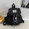 Mochila Nueva de Primavera Estilo ins Leche Suave Linda Femenina Estampado de Estrellas para Mujer Alto Valor Dulce Mochila Pequeña