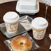 Taza de Corcho, Taza Desechable para Café, Taza de Papel para Té de Leche con Tapa, Empaque para Llevar Bebidas Calientes Estilo Chino para Latte con Logo Impreso