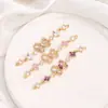Cadena Media de Mariposa Chapada en Oro de 14K que Conserva el Color, Zirconia, Pulsera de Perlas y Cristales Hecha a Mano para DIY, Accesorios de Joyería de Cadena de Perlas