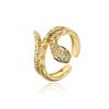 Anillo de Animales con Chapado de Oro Real de Moda Europea y Americana Aogu para Mujer Anillo de Zirconia con Forma de Serpiente Elegante de Nicho Producto Caliente Transfronterizo