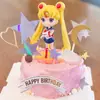 Bolo de Aniversário Estrela Decorativa Refletiva Dourada Prateada Estrela de Cinco Pontas Plug-in para Bolo Enfeites de Menina Bonita ins Celebridade da Internet