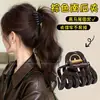 Pinza para el cabello de tamaño mediano de lunares blancos y negros estilo francés, diseñada para la parte trasera de la cabeza, un accesorio para el cabello nuevo y elegante con un aspecto sofisticado y con estilo