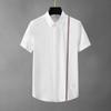 Camisa Europea para Hombre Nuevo Estilo Sin Planchado Estilo Británico Ropa de Trabajo de Alta Gama Cuello Trasero Izquierdo Cinta Media Camisa de Negocios de Manga Corta