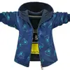 Jaqueta de Outono com Fleece para Meninos Modelo Novo 2026 para Crianças Maiores, Corta-vento de Primavera e Outono, Jaqueta de Fleece Dupla Face