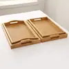 Nueva Bandeja de Escritorio de Madera de Bambú Chino Plato Casero para Desayuno Plato de Madera Maciza de Hotel Bandeja para Tazas y Accesorios de Té Bandeja de Mano