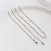 Collar de Acero Jf14K que Conserva el Color con Acabado de Oro Real Estampado Cadena Plana de Perlas O Cadena de Extensión de Gota de Agua Collar para Clavícula de 45 cm