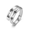 2024 Nuevo Anillo de Pareja Inspiracional de Corte Abierto Yo Soy Suficiente Temu Hishin Venta Caliente Fabricantes