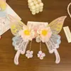 Guofeng Borla Fresco y Estilo Antiguo Nuevo Hanfu Lolita Adorno para la Cabeza Flor de Mariposa Flor de Seda Pinza para el Cabello Accesorios para el Cabello