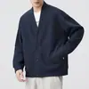 Ropa para Hombre Fengshe / Nuevo Cardigan Retro Japonés de Punto Waffle para Hombre Chaqueta de Manga Larga Sudadera de Corte Holgado