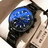 Reloj para hombre de esfera grande Cross nuevo sensación de alta gama cristal con luz azul luminoso cuarzo reloj de alta apariencia valor pulsera al por mayor