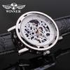 Venta caliente de comercio exterior T-Winner Reloj mecánico para hombre totalmente hueco reloj para hombre europeo y americano casual correa reloj mecánico manual