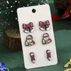 Serie Navideña Europea y Americana Set Combinado de Pendientes Papá Noel Dibujos Animados Lindos Set de Pendientes Personalizado Venta al por Mayor