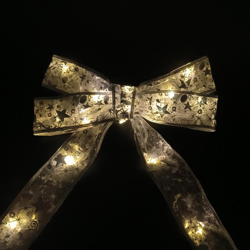 #D11圣诞发光彩带-10米100灯3AA常亮带闪暖白灯