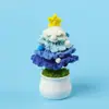 Mini Flor Navideña de Lana Tejida a Mano Transfronteriza Terminada en Maceta Decoración para Coche de Papá Noel Decoración de Escritorio