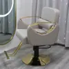 Cadeira de barbeiro personalizada, cadeira de cabelo ajustável para salão, cadeira de barbeiro preta e dourada, cadeira giratória para salão, cadeira de corte para salão de cabeleireiro
