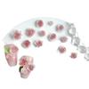 Venda quente ao vivo joia de flor de botão de rosa seca luminosa para unha flor rosa peônia camélia flor tridimensional usar unha
