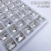 Arte de unhas fundo pontiagudo cristal de diamante vidro K9 quadrado açúcar popular online retangular ângulo reto grande cristal de rocha diamante de unha joia atacado
