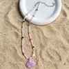 Concha y Estrella Verano Costa Marina Fresco Dopamina Colorido Y2K Estrella con Cuentas Cadena para Clavícula Dulce Fresca Collar en Capas