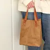 Bolsa Tote de Papel Kraft Impermeável Personalizada Cotton Road, Bolsa Artística Feminina, Bolsa Simples para Documentos, Bolsa Versátil de Armazenamento Estilo Japonês de Nicho