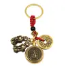 Pixiu macho y hembra, doce signos del zodíaco, monedas de los Cinco Emperadores, calabaza de latón, colgante de llavero de cinabrio, decoración de llavero para coche