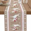 Venta Caliente Transfronteriza Mantel con Estampado de Muñeco de Nieve y Reno Navideño Mantel Individual de Lino para Mesa de Comedor del Hogar de Invierno Decoración Festiva